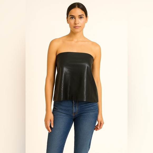 GOOD AMERICAN Faux Leather Tube Top – NWT | Chic & Versatile - Picture 3 of 4